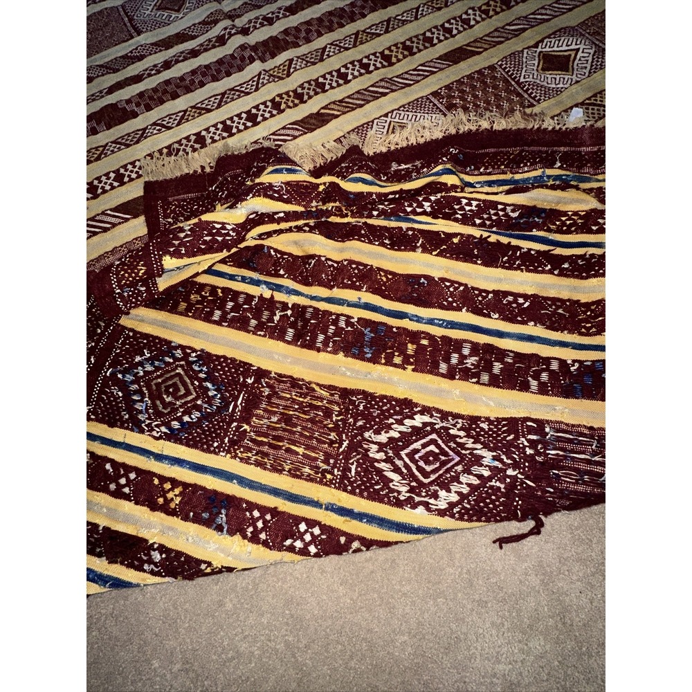 9'x6' Handmade Moroccan Flat Weave Kilim Rug Geometric Tribal Wool - Never used - Picture 7 of 9